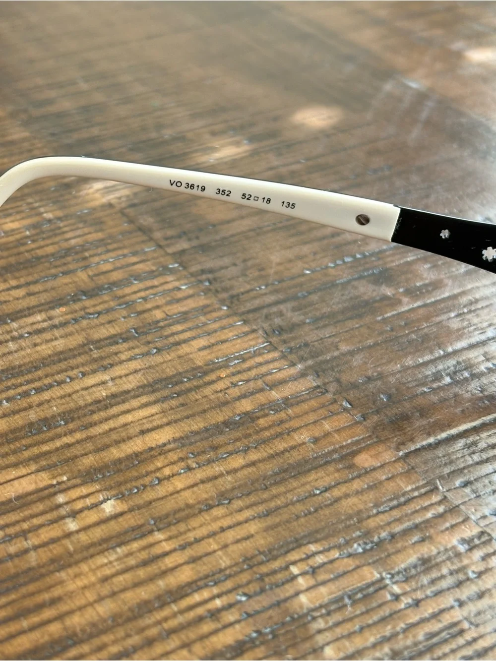 Vogue VO3619 352 Eyeglasses Frames Black White Floral Half-Rim 52-18-135 Women’s